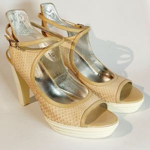 Hogan blush snakeskin Opty sandal, EU40, like new!
